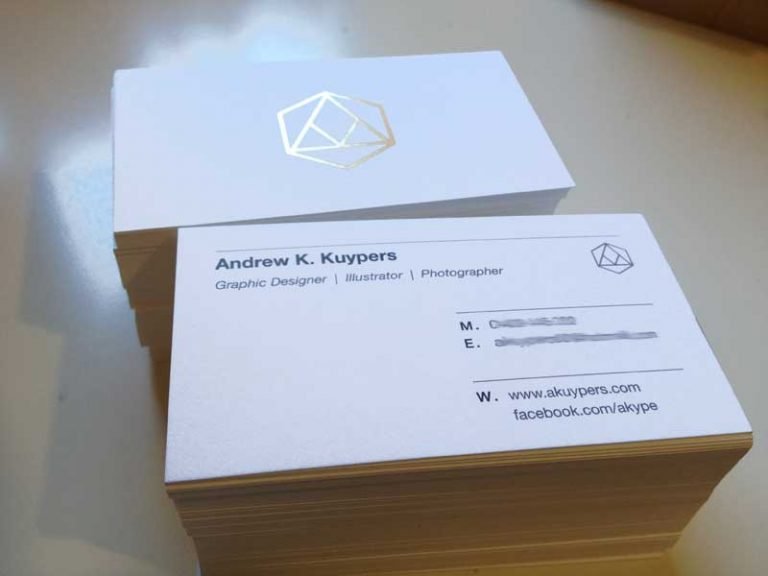 Gold foil business cards